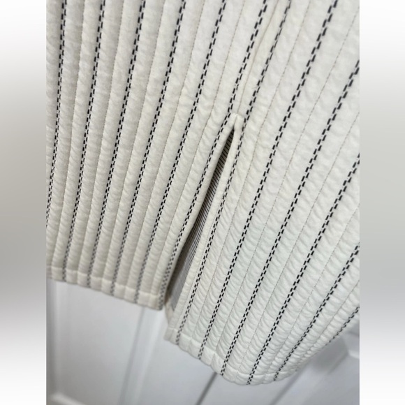 Zara Ivory Black Quilted Short Sleeve Midi Shirt Dress Women’s S Oversized - Picture 8 of 15